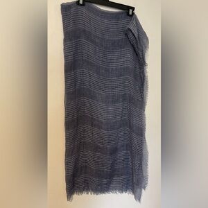 Universal Thread Semi Sheer Blue Striped Scarf 34” x 74”